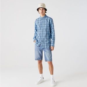 Lacoste Regular Fit Check Cotton Poplin Shirt